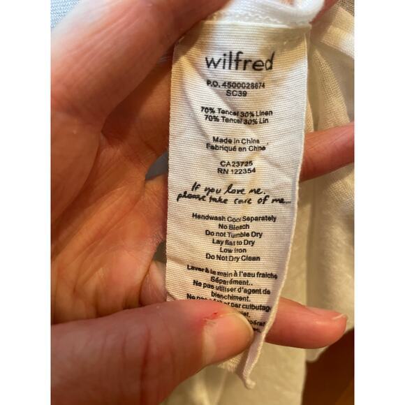 Aritzia Wilfred Women's XS/S High Low Cropped Sheer T-Shirt Top‎ White Linen - Picture 13 of 13